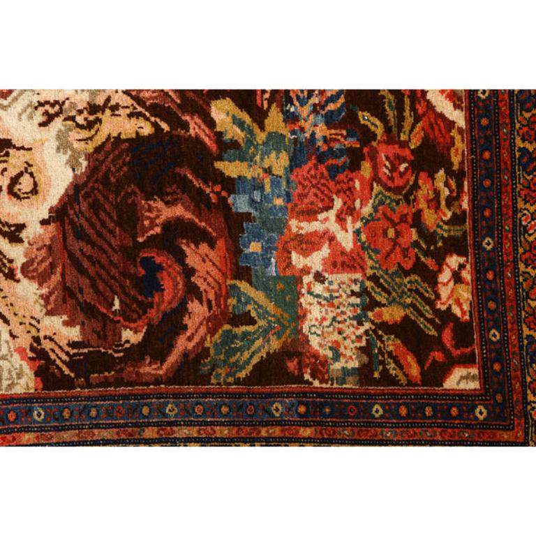 Noué à la main Tapis persan ancien Seneh - Taille : 6'6x4'3 en vente