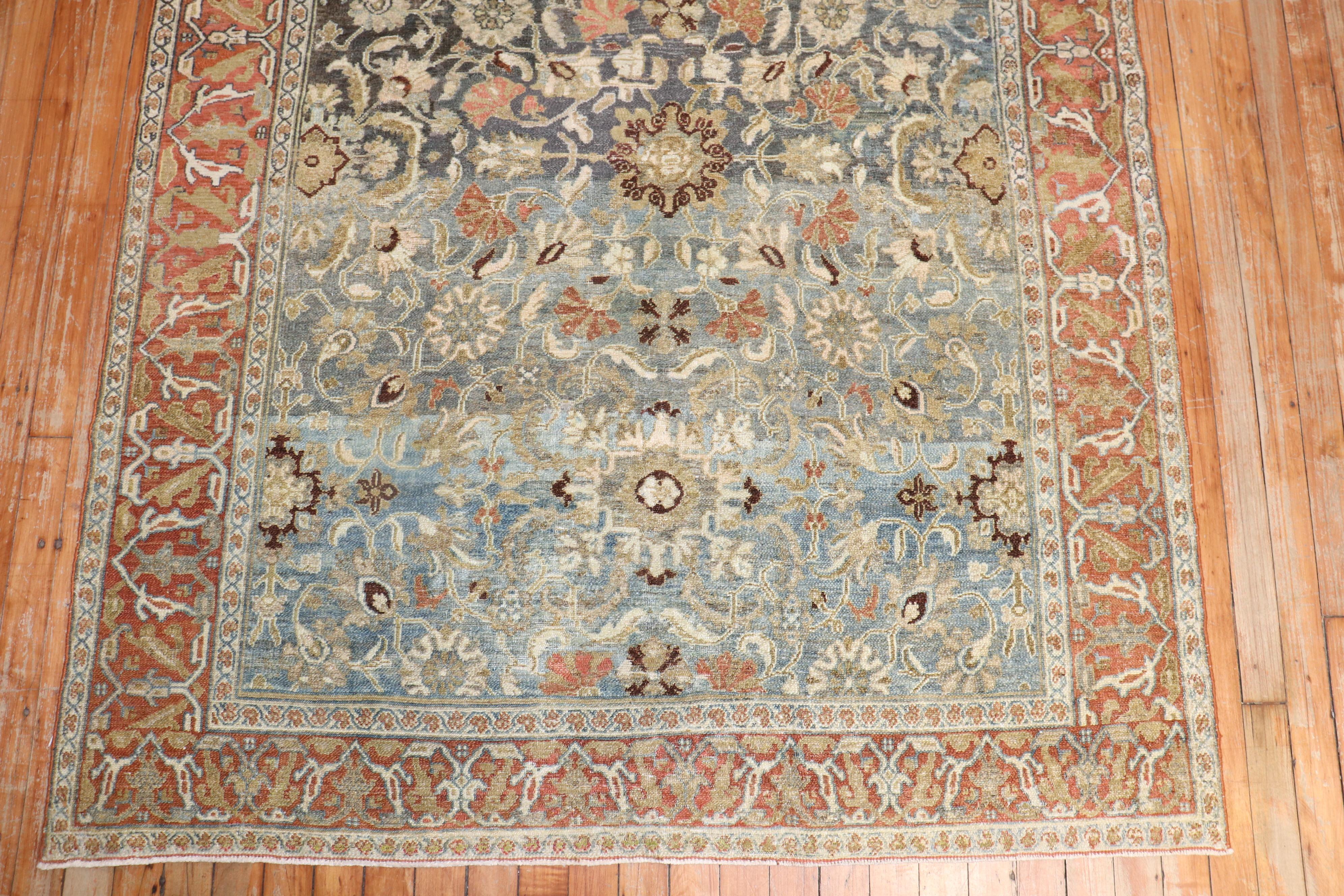 British Colonial Antique Persian Senneh Bibikabad Rug For Sale