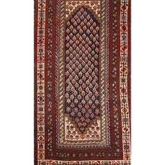 Antique 1900s Wool Persian Senneh Rug, 5' x 9'