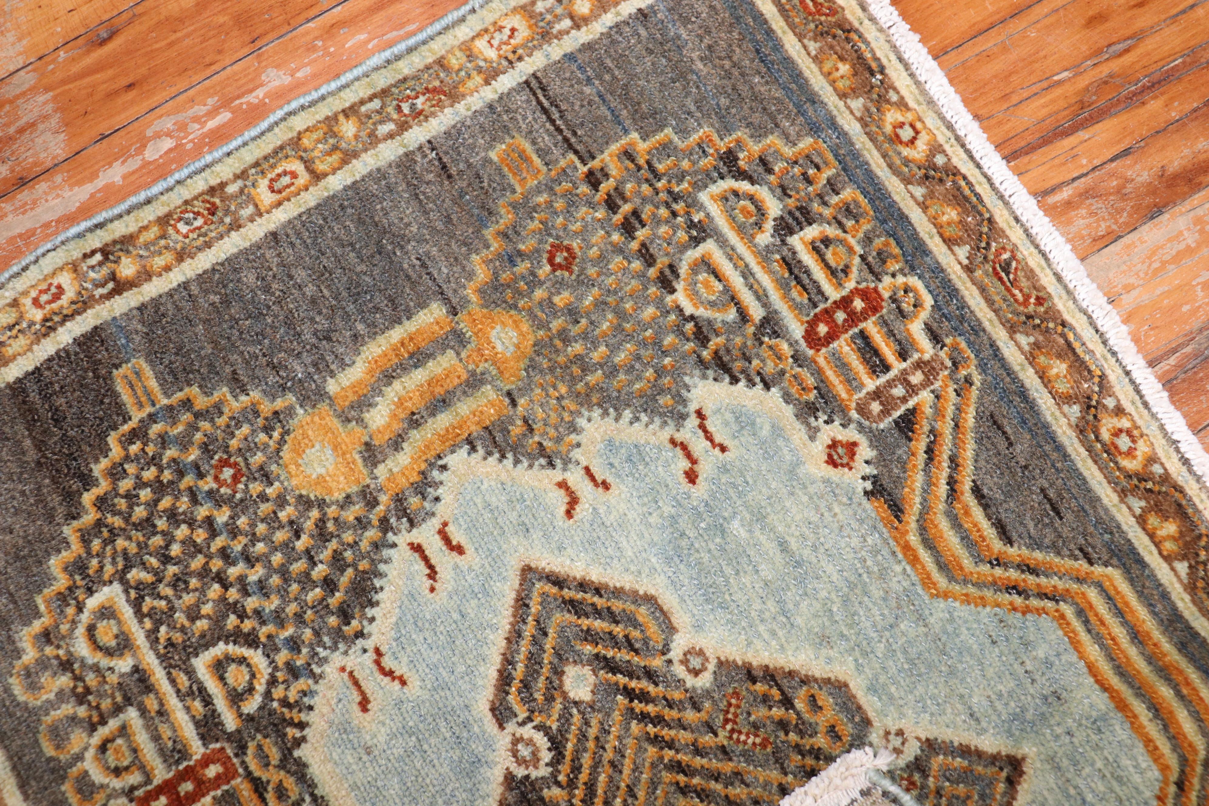 Wool Antique Persian Senneh Early 20th Century Rug For Sale