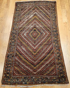 Antique Persian Senneh “Hashtrang” Area Rug in Allover Pattern
