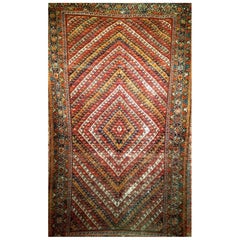 Antique Persian Senneh “Hashtrang” Area Rug in Allover Paisley Pattern