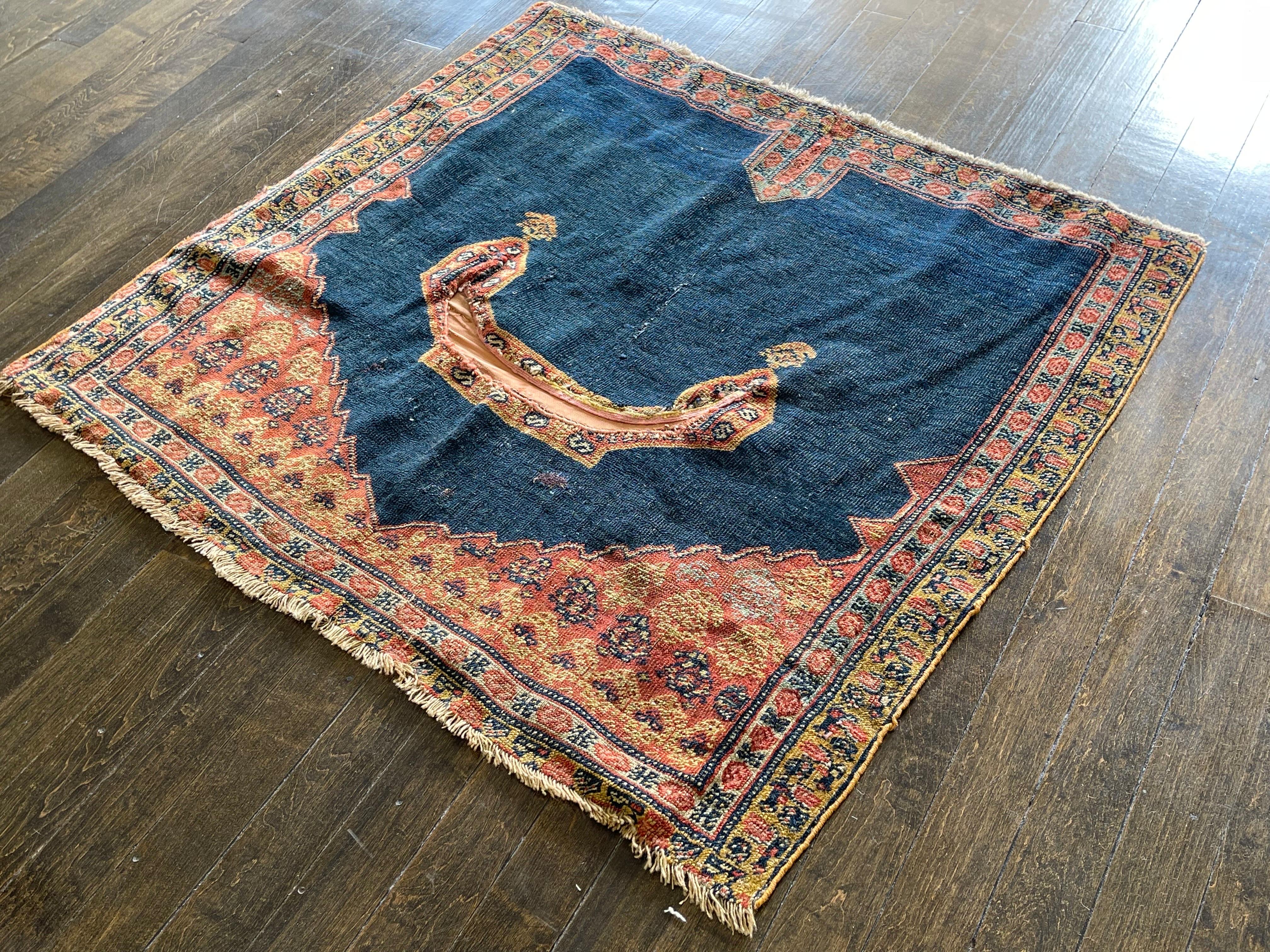 Vegetable Dyed Antique Persian Senneh horse cover circa 1900 For Sale