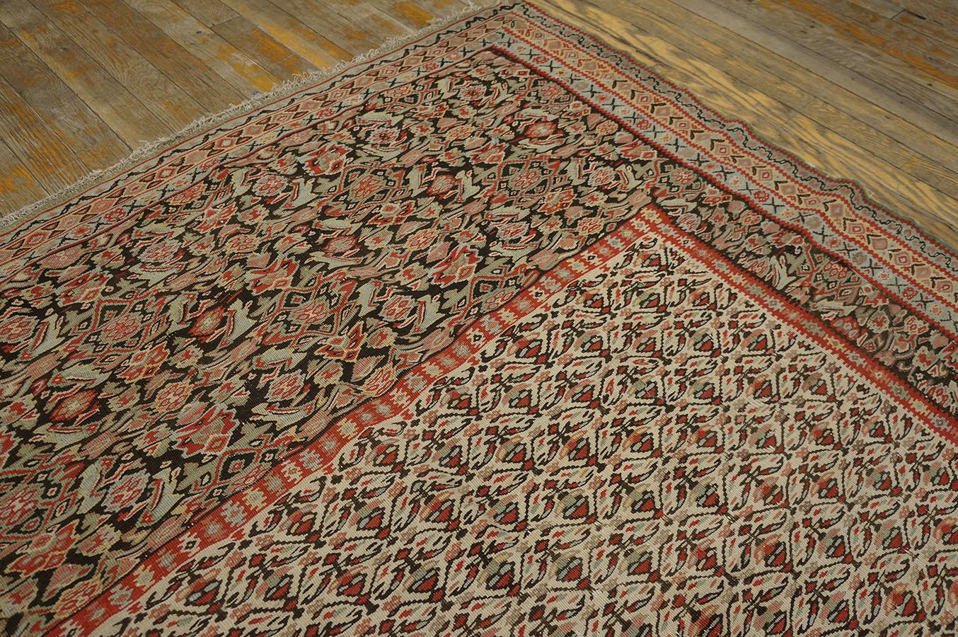 Wool 19th Century Persian Senneh Kilim ( 4' 3'' x 6' 3'' - 130 x 190 cm ) For Sale