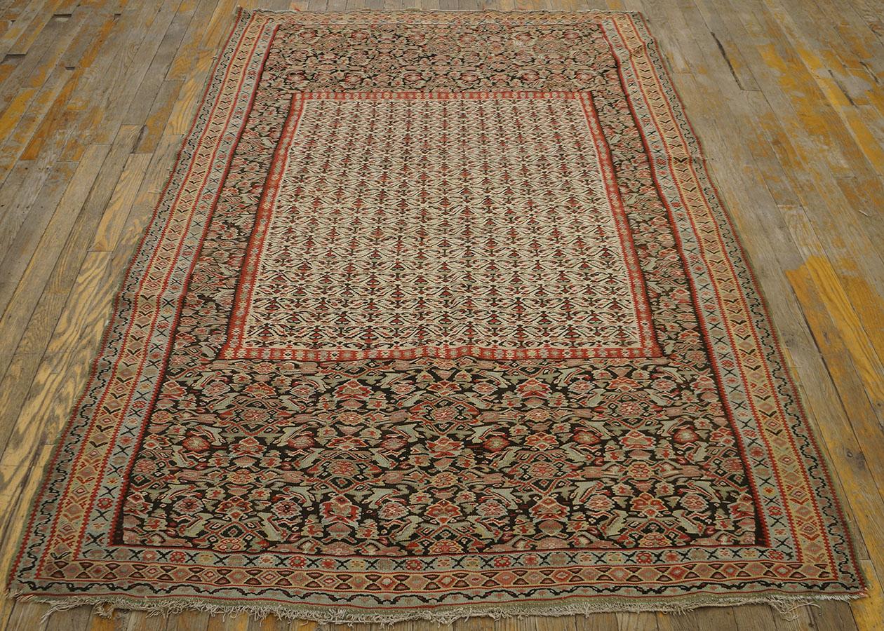 19th Century Persian Senneh Kilim ( 4' 3'' x 6' 3'' - 130 x 190 cm ) For Sale 2