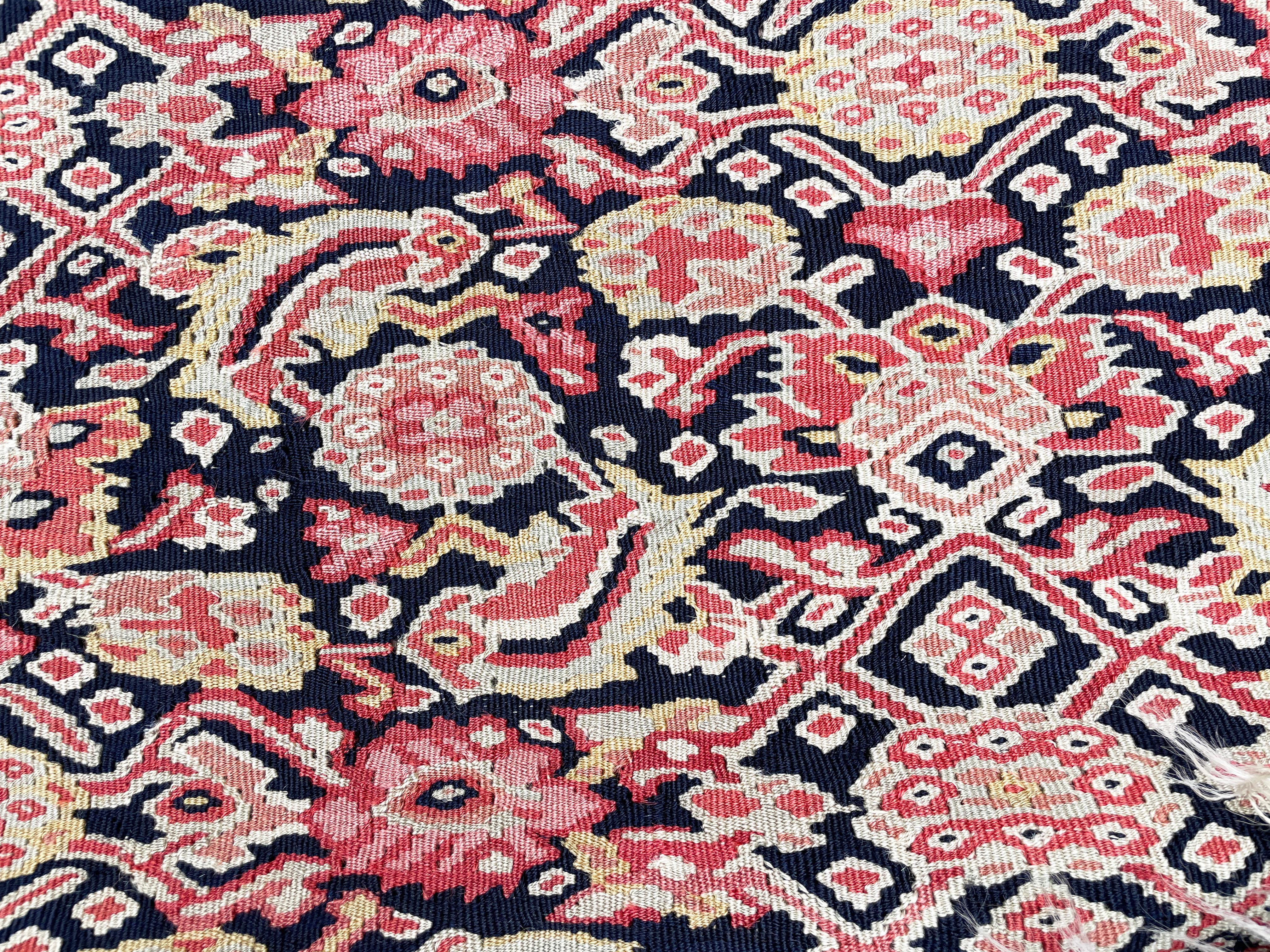 Hand-Knotted Antique Persian Senneh Kilim, flat weave  For Sale