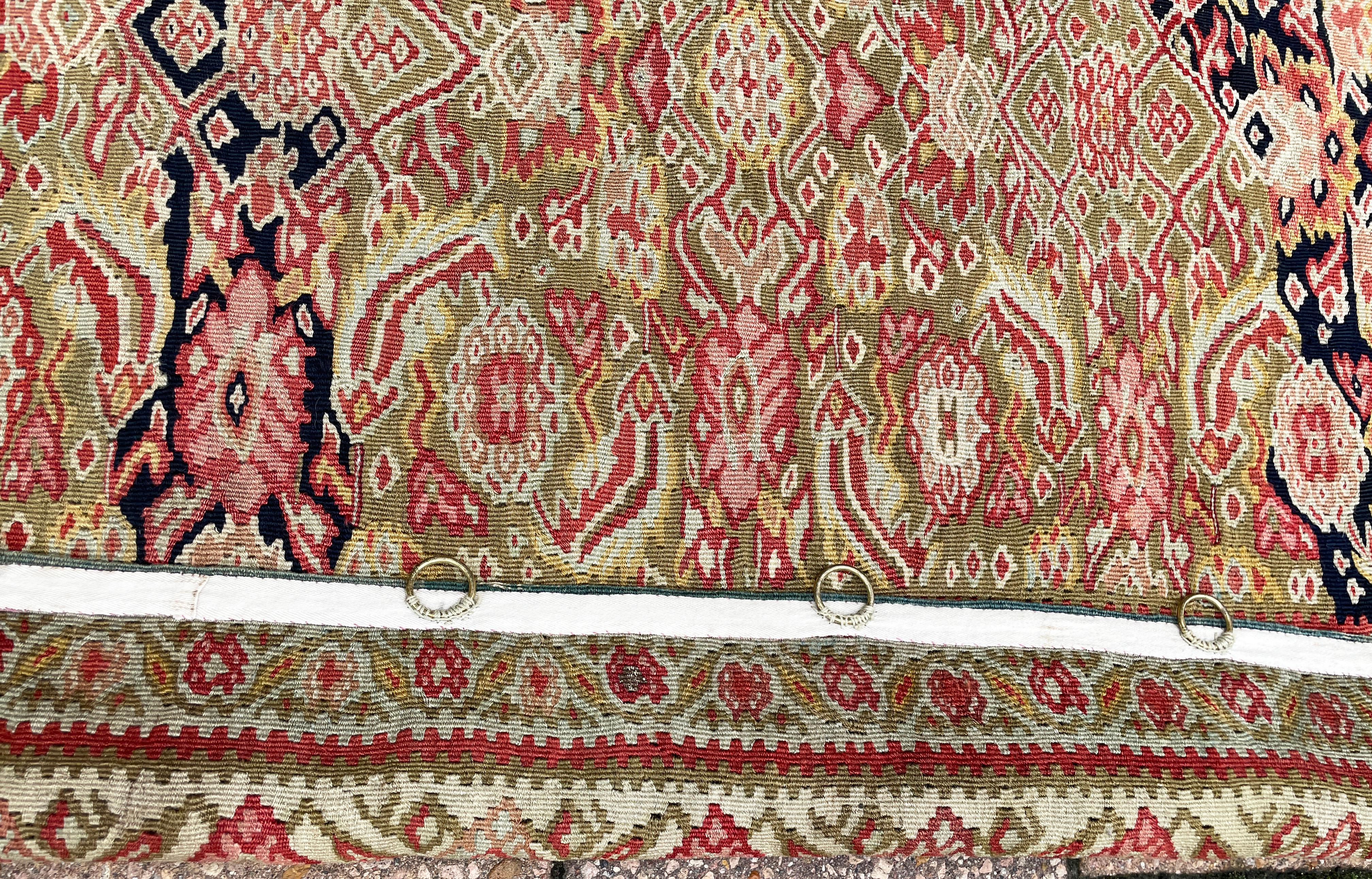 Wool Antique Persian Senneh Kilim, flat weave  For Sale