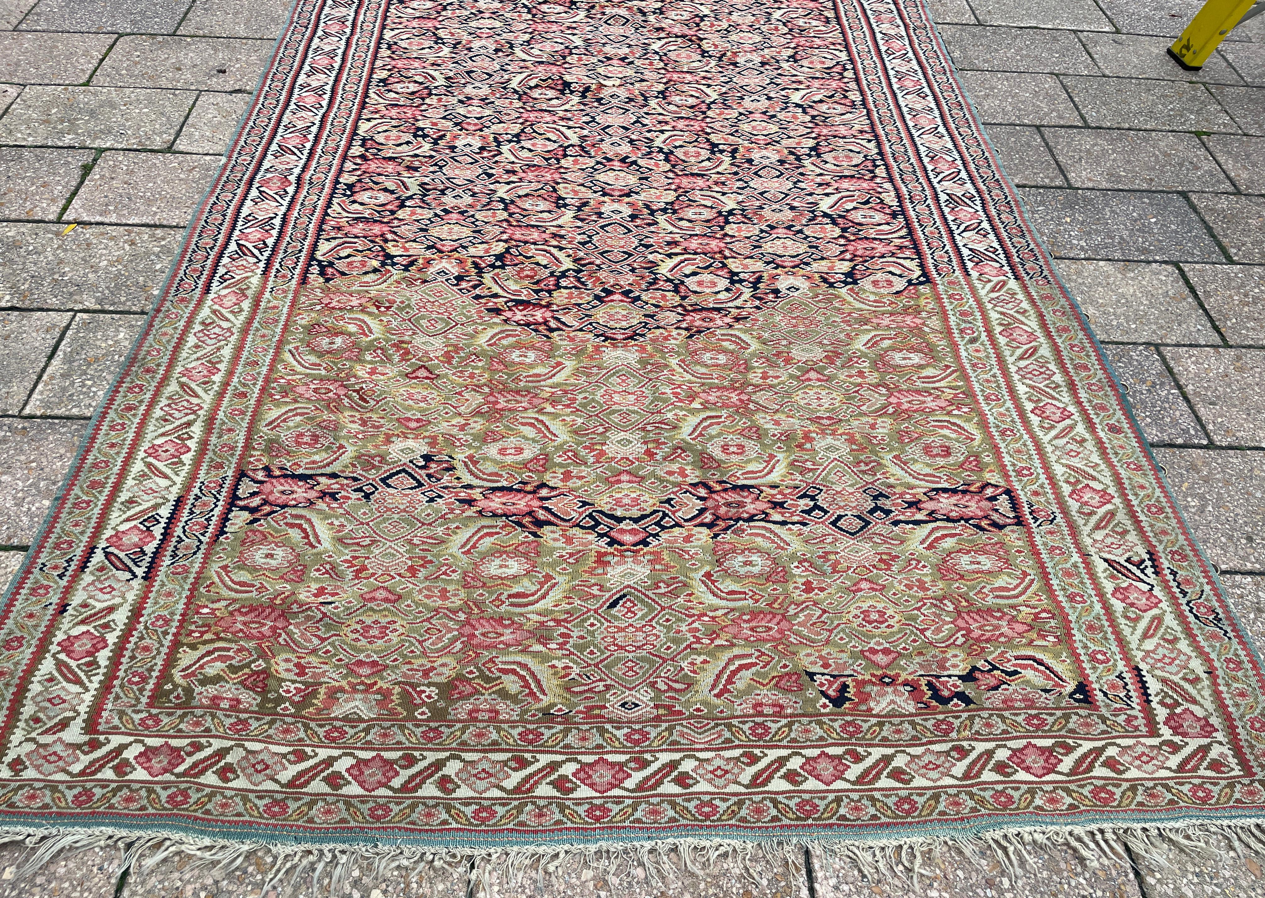 Antique Persian Senneh Kilim, flat weave  For Sale 1