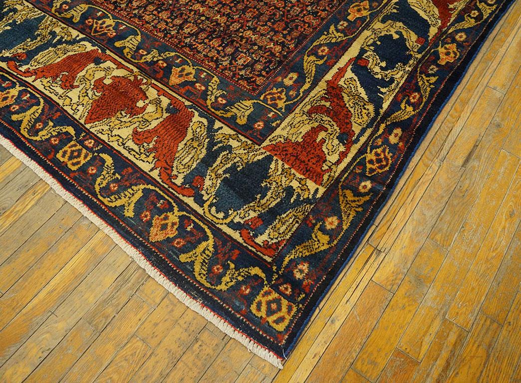 Wool 19th Century W. Persian Senneh Carpet ( 11' x 11'3