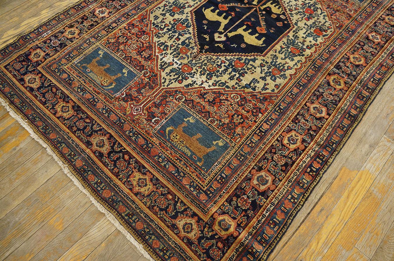 Laine  Tapis Senneh persan du 19ème siècle ( 4'8'' x 6'6'' - 142 x 198 ) en vente
