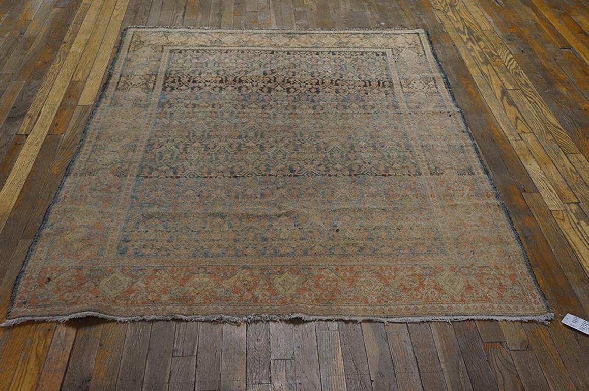 Hand-Knotted Late 19th Century W. Persian Senneh Carpet ( 4'7