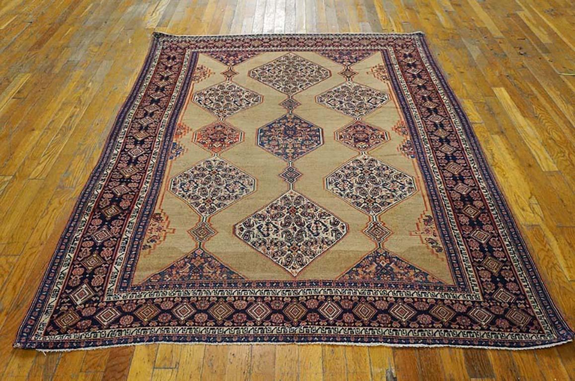 Hand-Knotted  19th Century W. Persian Senneh Carpet ( 4'8
