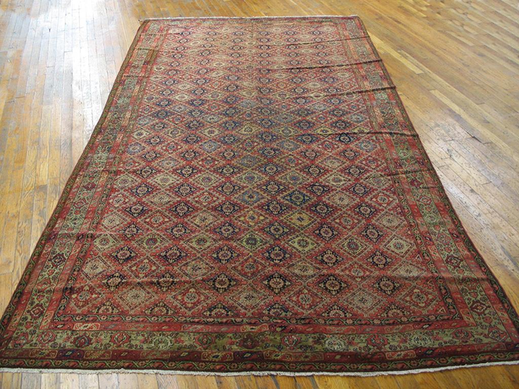 Persiano Tappeto Senneh persiano della fine del XIX secolo ( 5'6'' x 11' - 168 x 335 ) in vendita