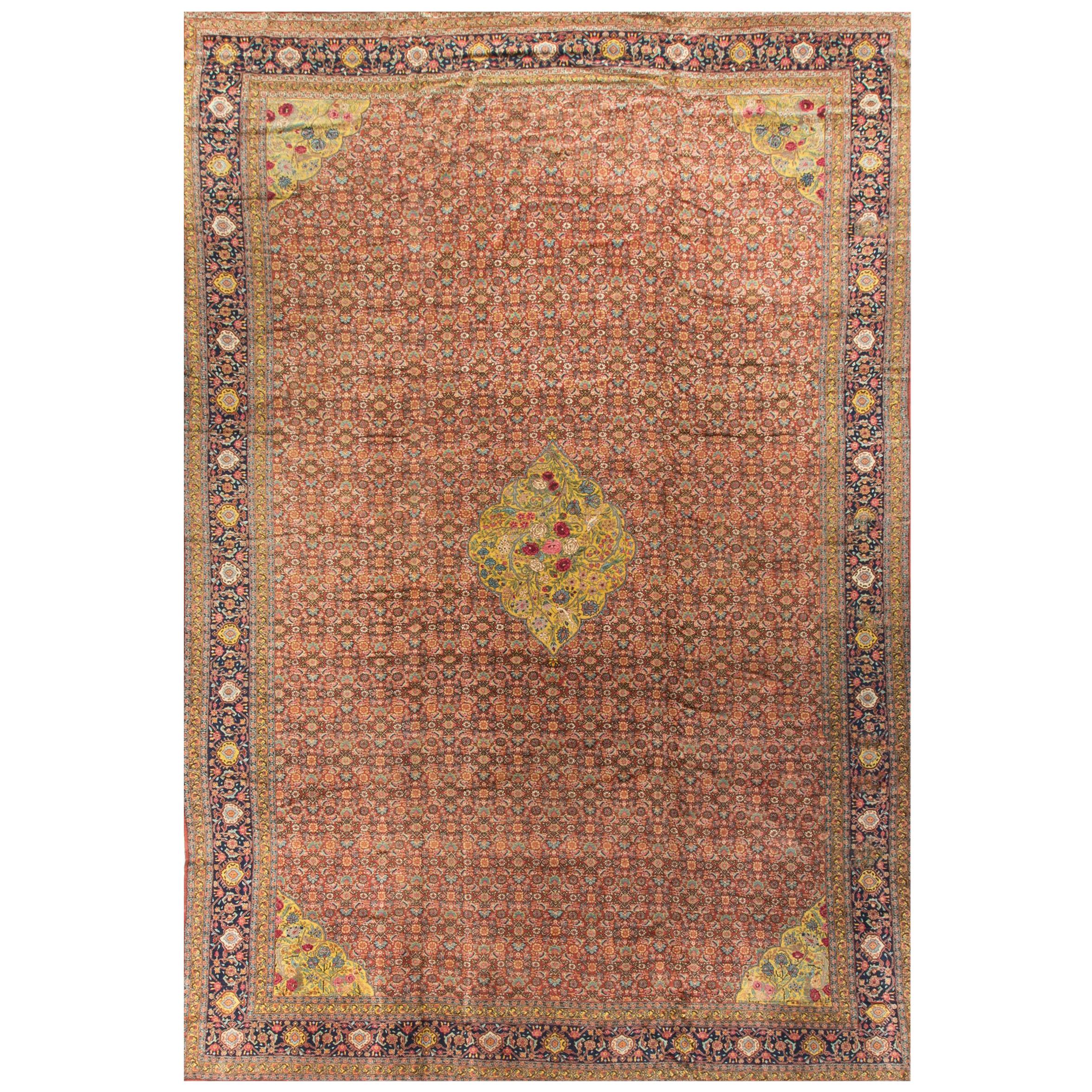 Antique Persian Senneh Rug Carpet, circa 1890 For Sale