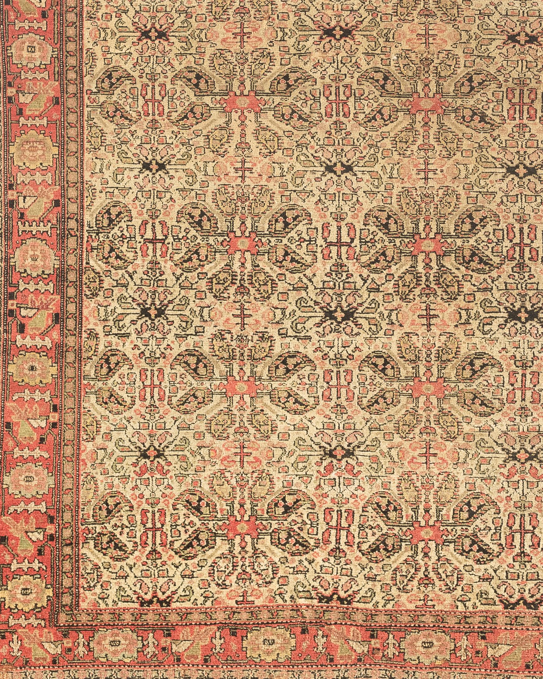 Hand-Woven Antique Persian Senneh Rug, circa 1900 For Sale