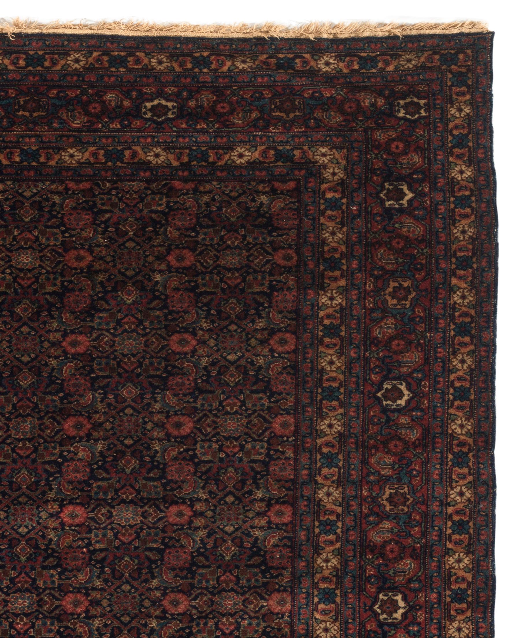 Hand-Woven Antique Persian Senneh Rug, circa 1900 One of a Pair For Sale