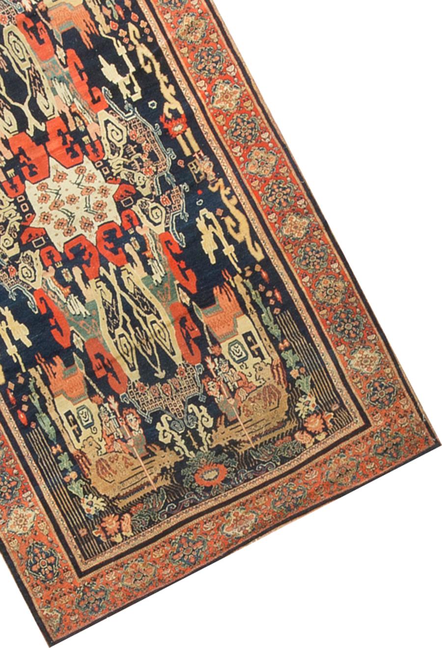 Antiker persischer Senneh-Teppich:: um 1900 (Handgewebt) im Angebot