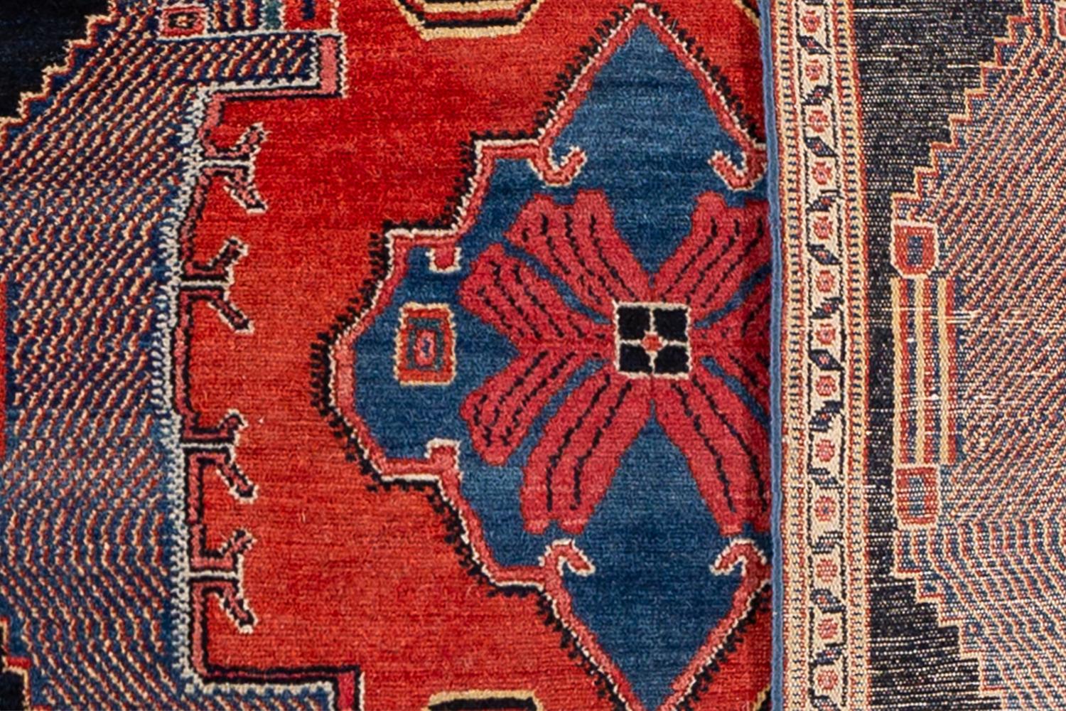 Hand-Knotted  Antique Persian Senneh Rug
