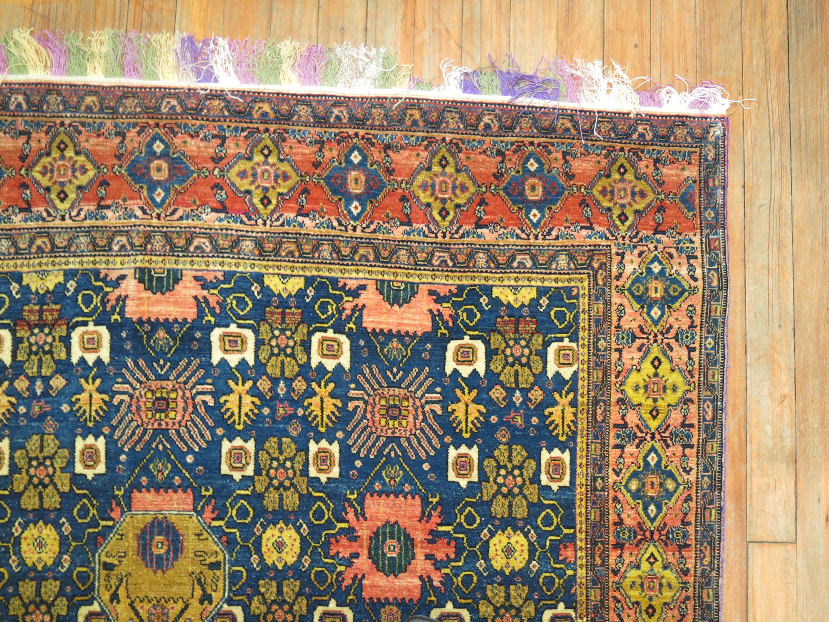 Zabihi Collection 19th Century Antique Persian Senneh Rug For Sale 1