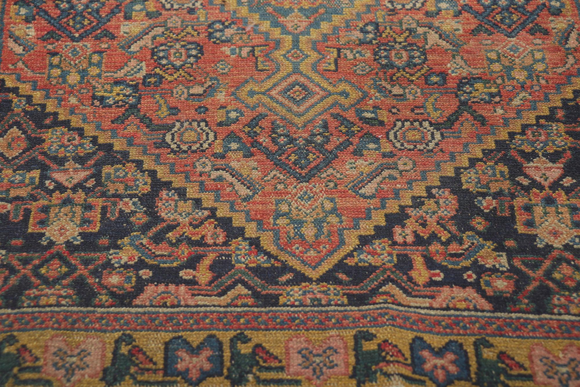 Wool Antique Persian Senneh Rug For Sale