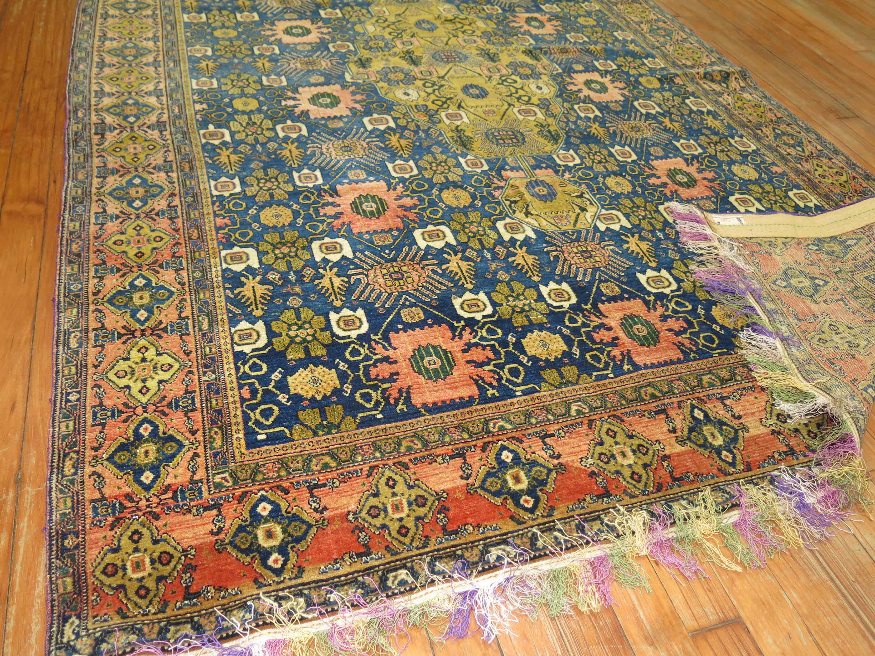 Zabihi Collection 19th Century Antique Persian Senneh Rug For Sale 4