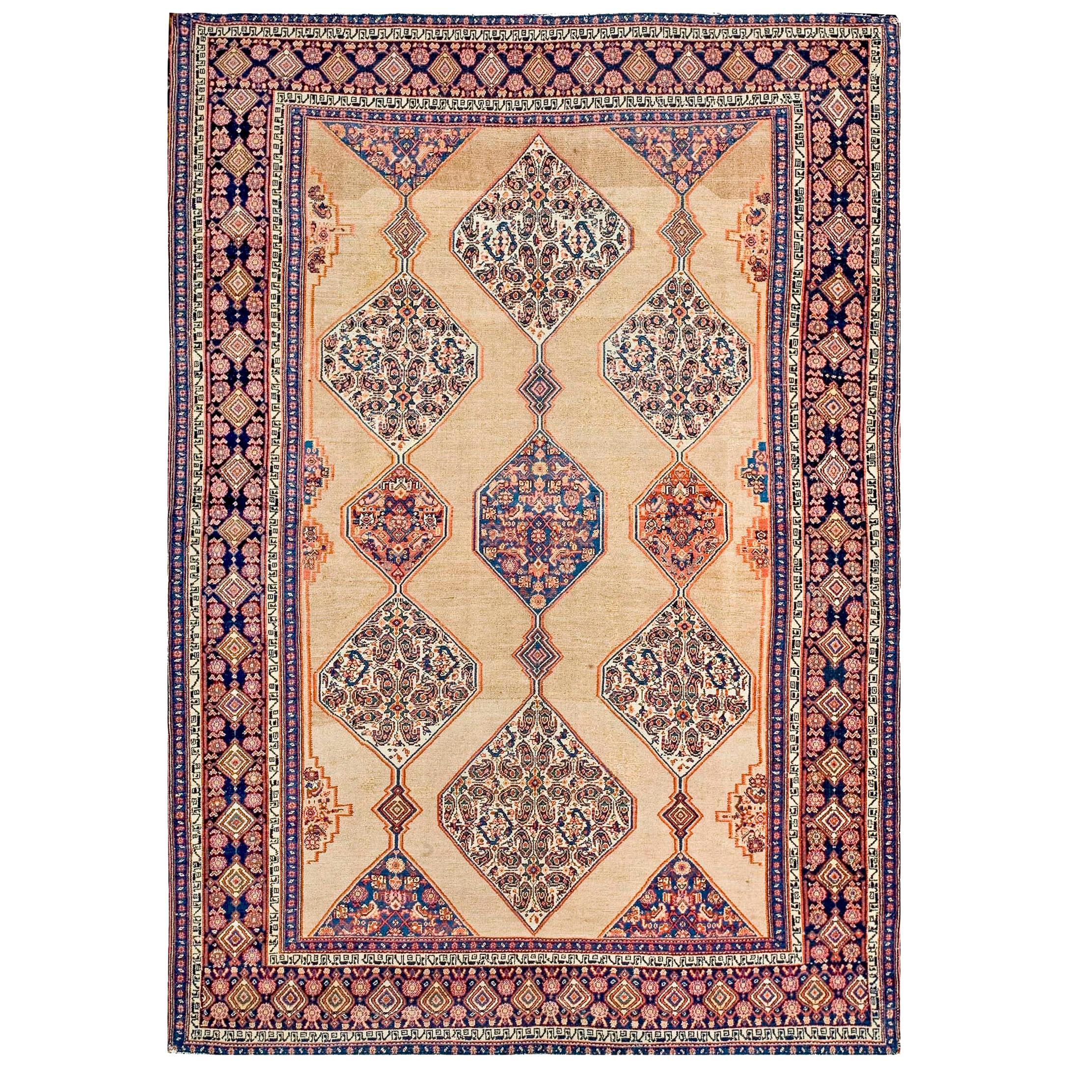  Tapis persan Senneh du 19ème siècle ( 4'8" x 6'6" - 142 x 198 )