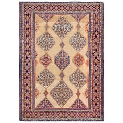  Tapis persan Senneh du 19ème siècle ( 4'8" x 6'6" - 142 x 198 )