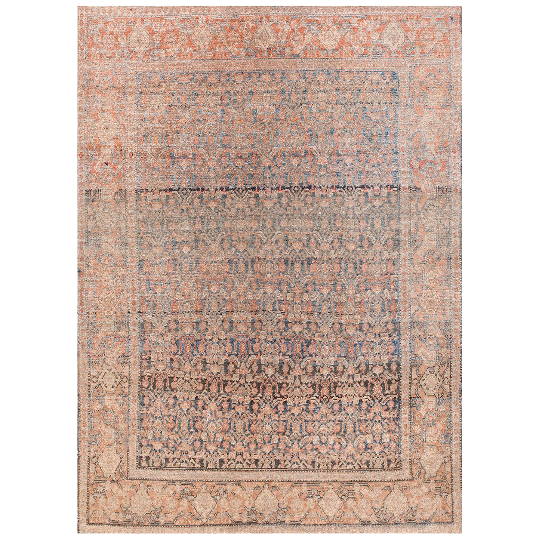 Tapis persan Senneh de la fin du 19ème siècle ( 4'7" x 6'6" - 139 x 198 )