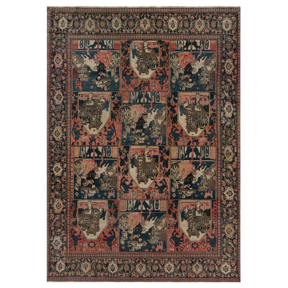 1960s Square Persian Senneh Rug For Sale at 1stDibs