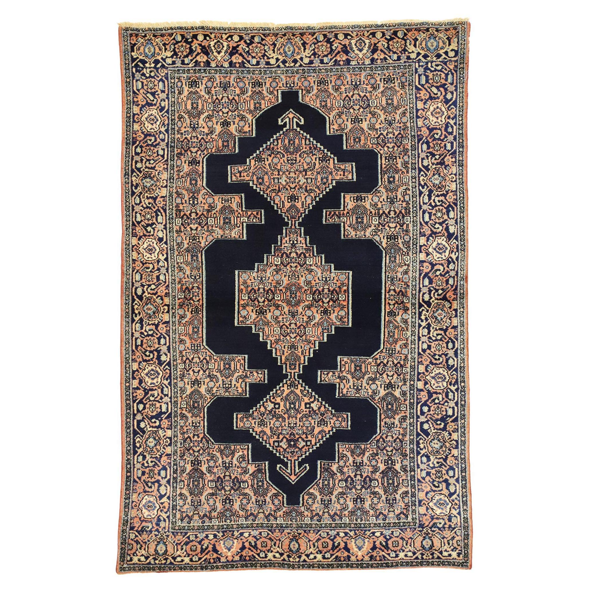 Antique Persian Senneh Rug with Traditional Modern Style For Sale