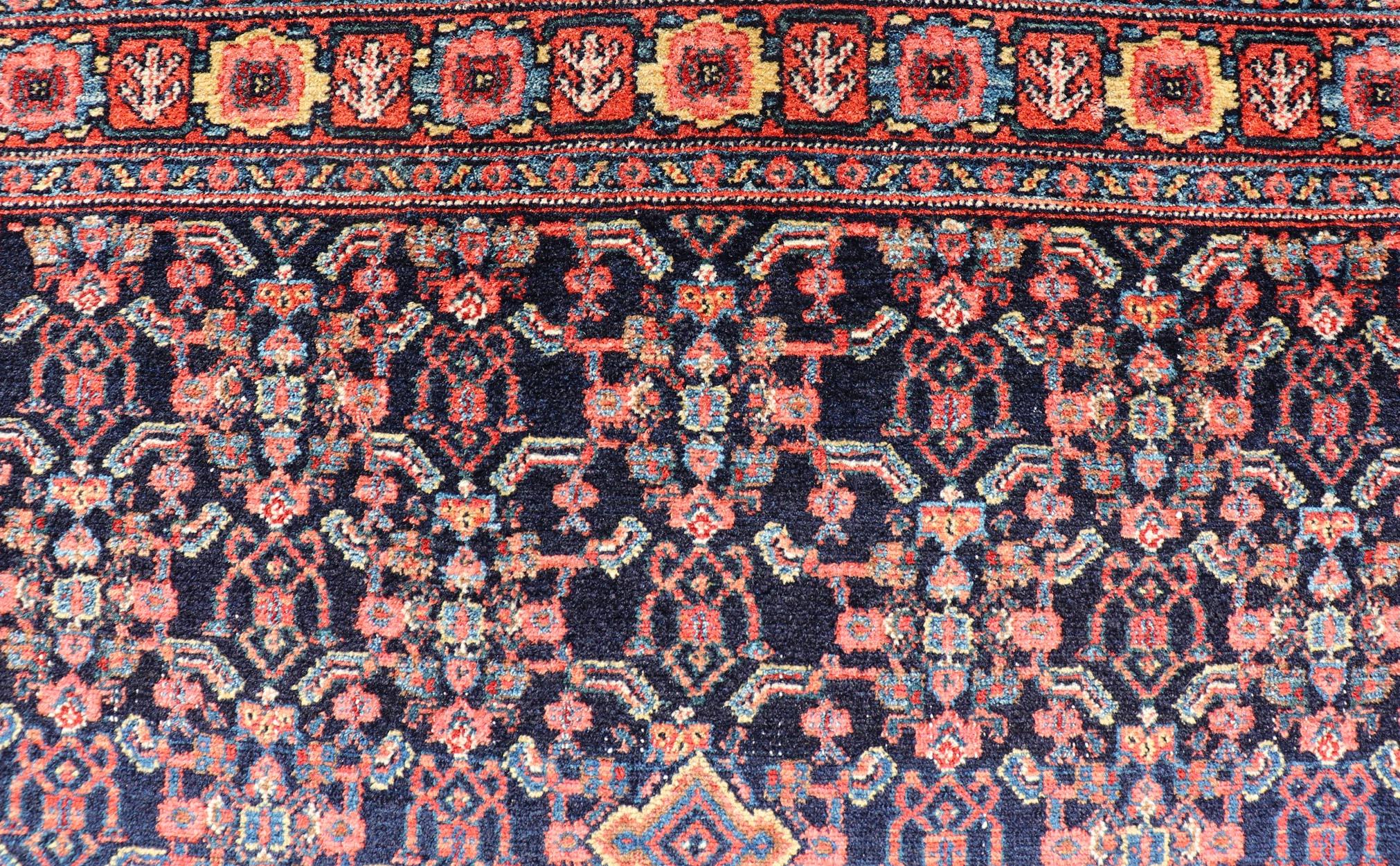 20th Century Antique Persian Senneh Rug with Unique Medallion and All-Over Design For Sale
