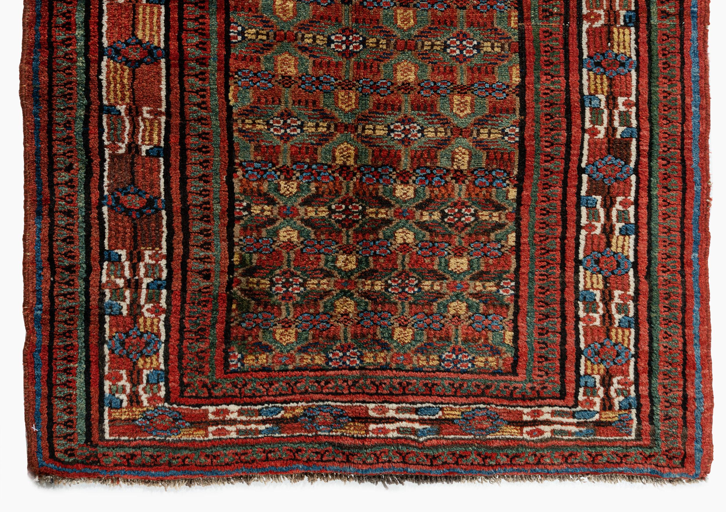 Antiker persischer Serab- Ziegelgrüner Teppich-Läufer 2' x 6'6 im Angebot 3