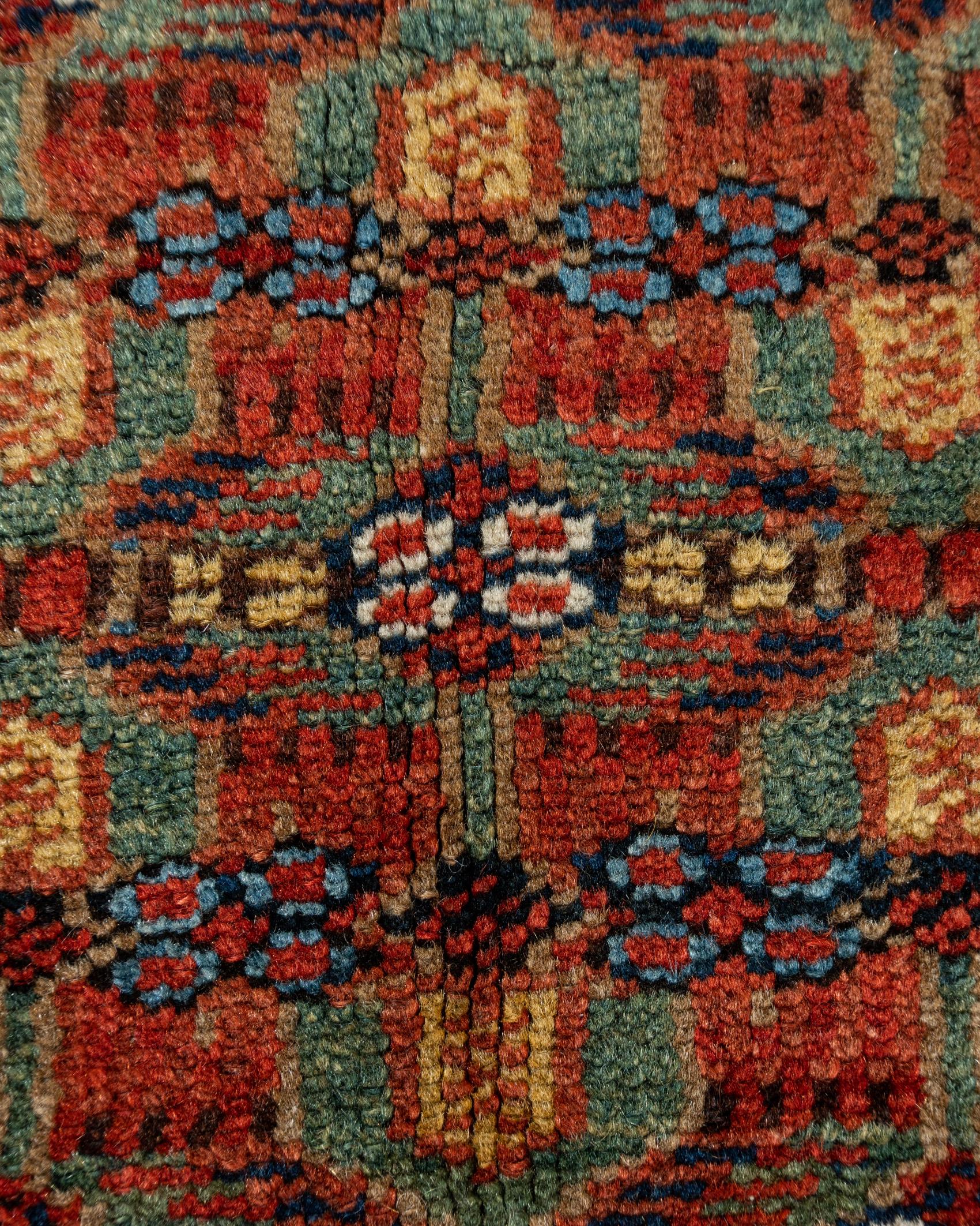 Antiker persischer Serab- Ziegelgrüner Teppich-Läufer 2' x 6'6 (Handgewebt) im Angebot