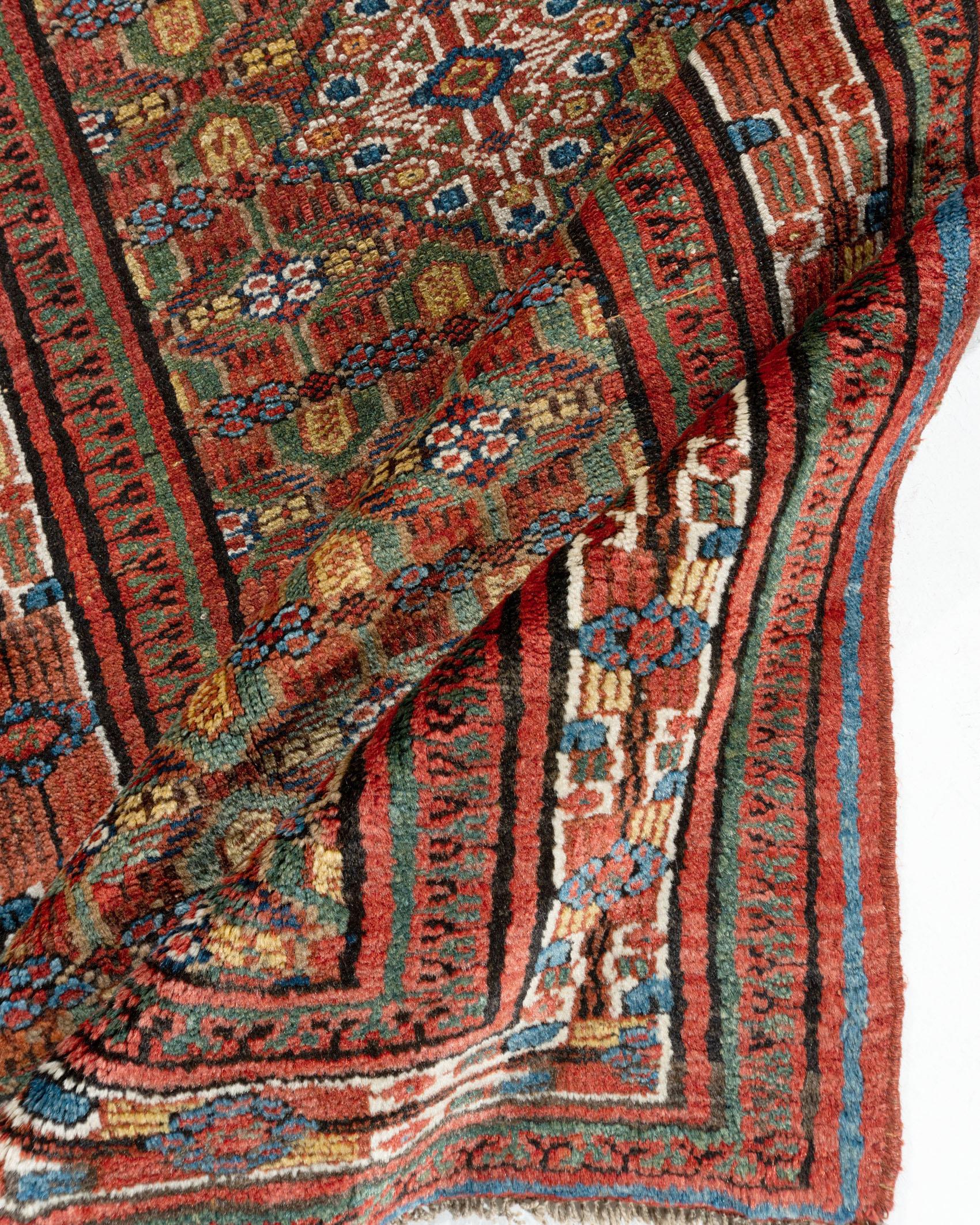 Antiker persischer Serab- Ziegelgrüner Teppich-Läufer 2' x 6'6 (Wolle) im Angebot