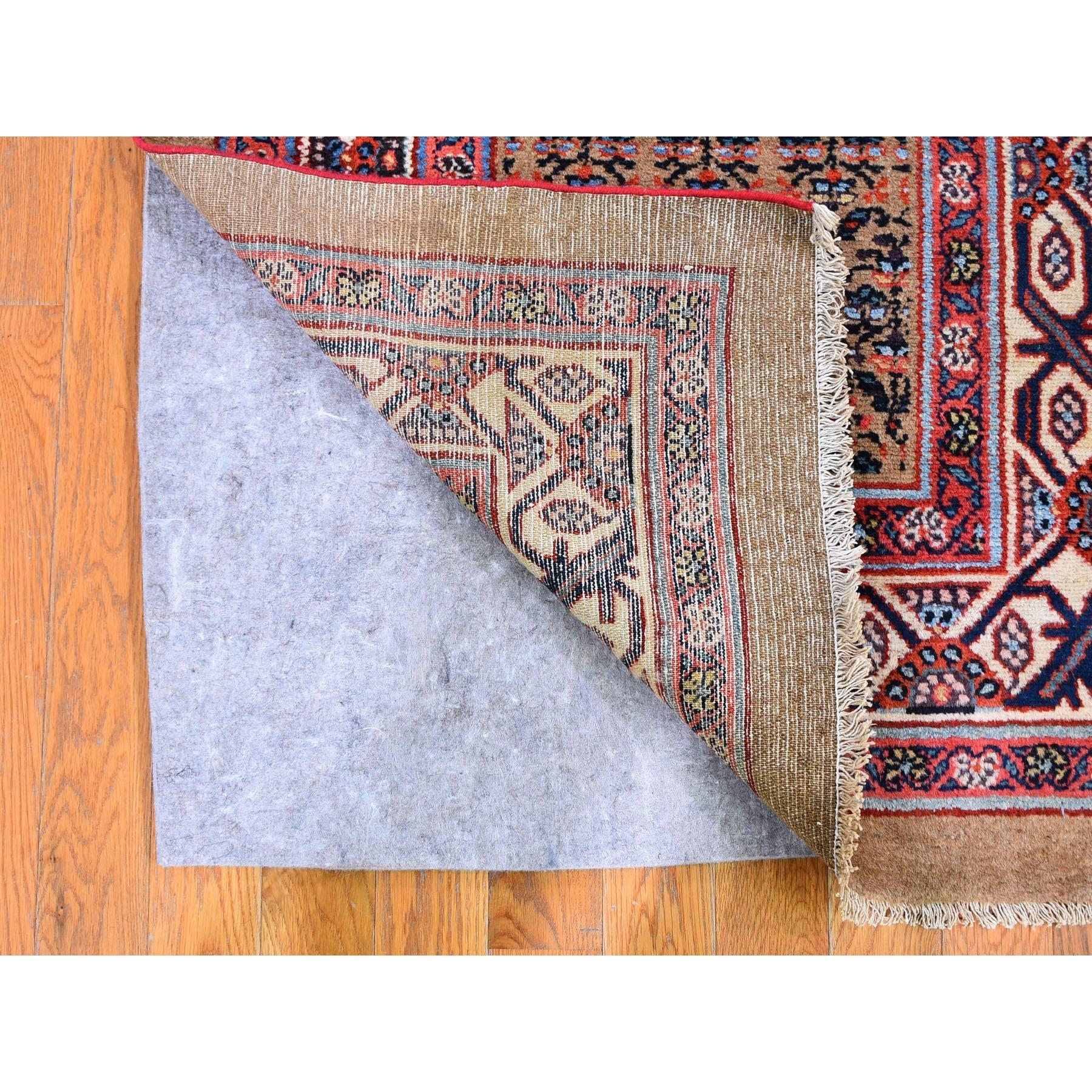 Hand-Knotted Antique Persian Serab Camel Hair Full Pile Exc Cond Handmade Wool XL Runner Rug For Sale