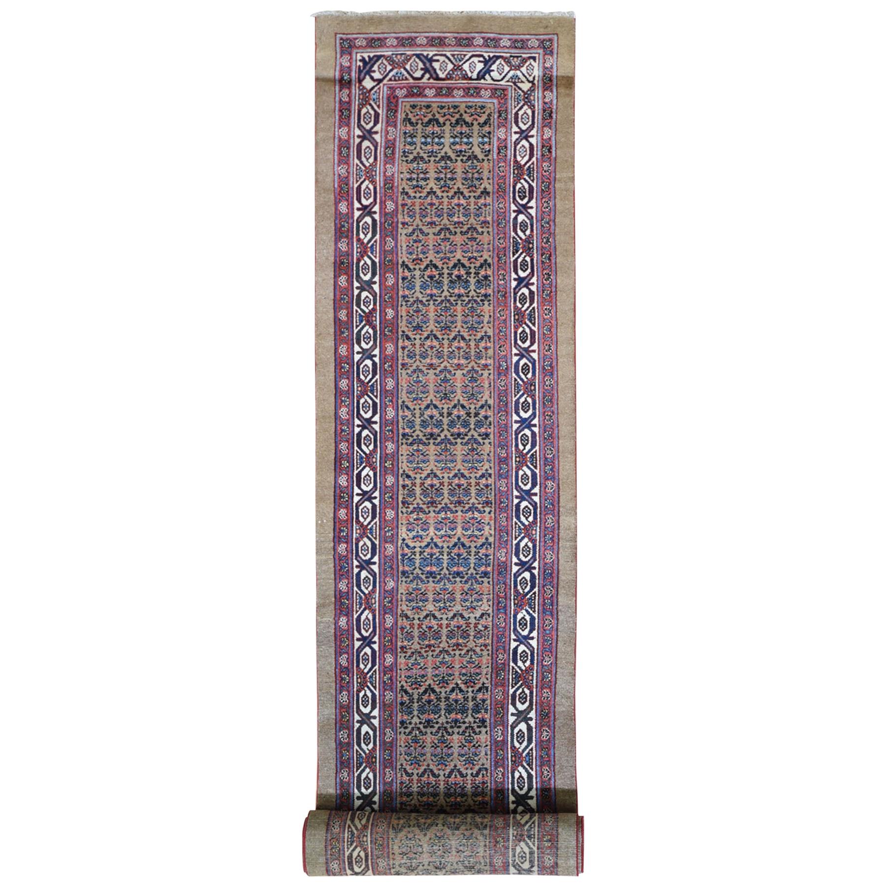 Antiker persischer Serab Kamelhaar-Läufer Exc Cond aus handgefertigter Wolle XL