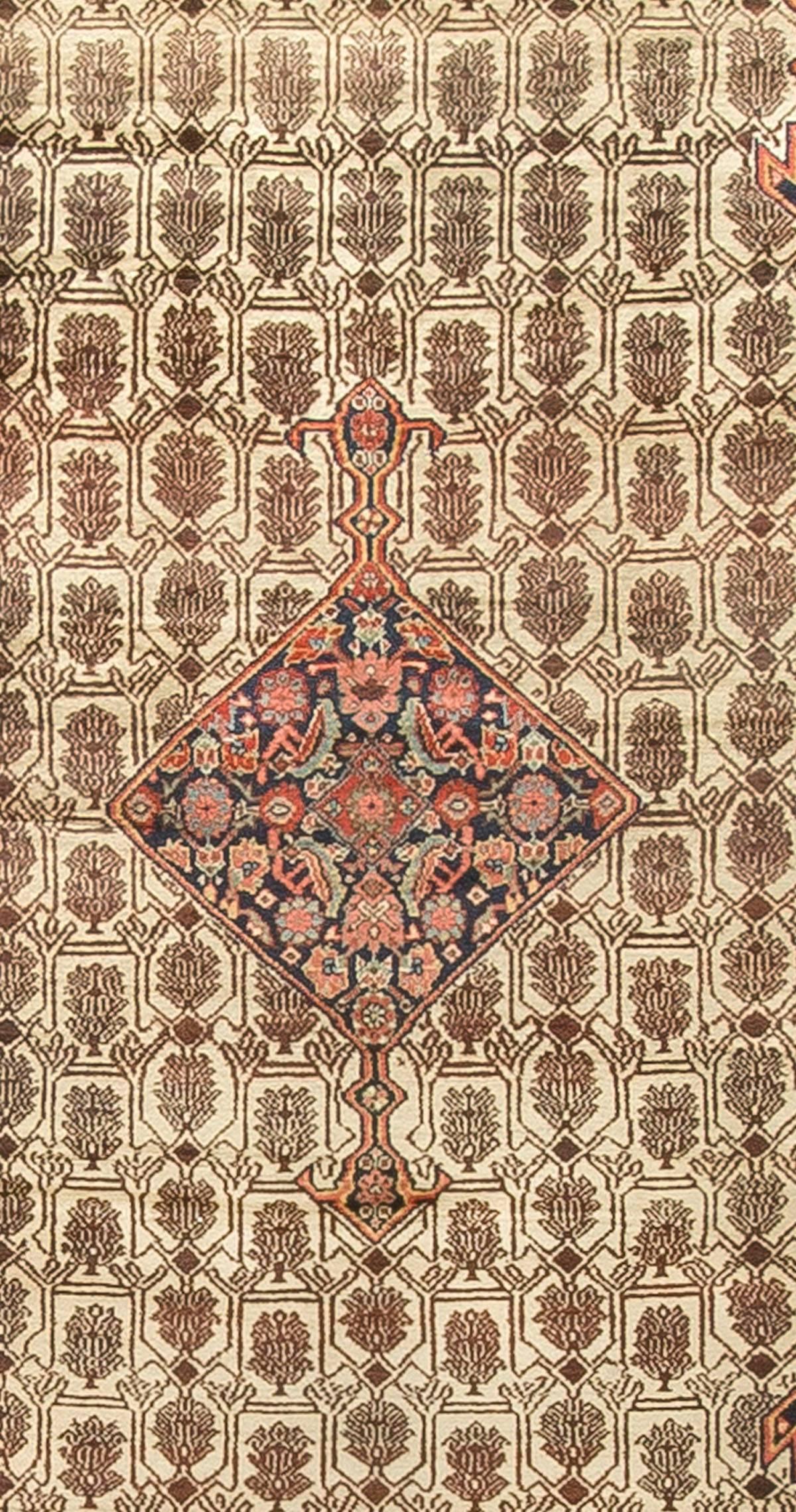 Hand-Knotted Antique Persian Serab Camel Hair Rug Runner circa 1900  5' x 11' For Sale