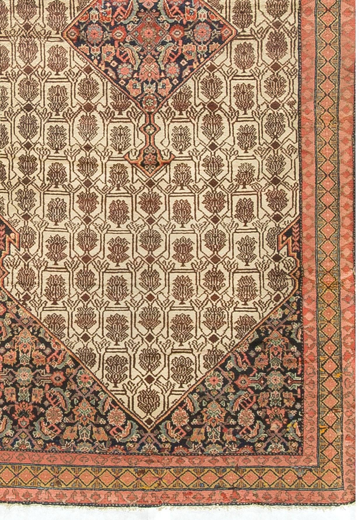 Antique Persian Serab Camel Hair Rug Runner circa 1900  5' x 11' In Good Condition For Sale In Secaucus, NJ