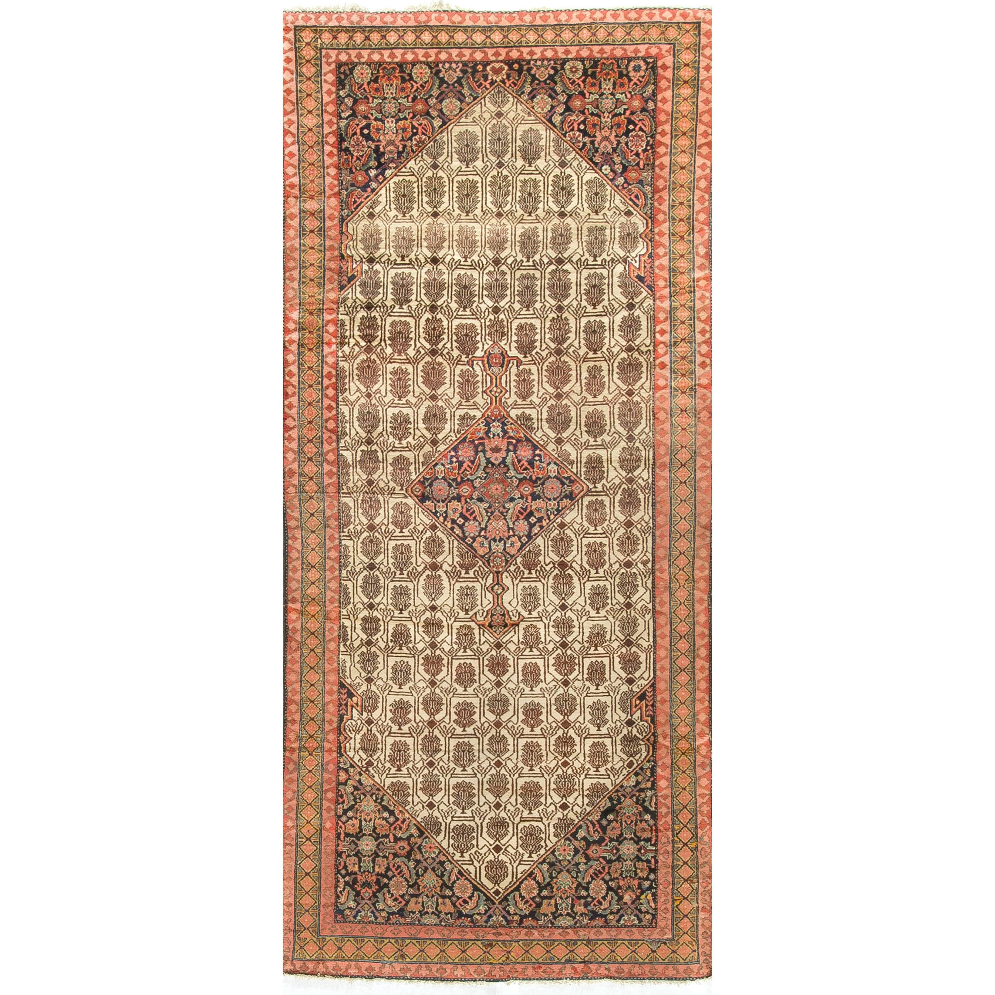 Antiker persischer Serab Kamelhaar-Teppich-Läufer um 1900  5' x 11'