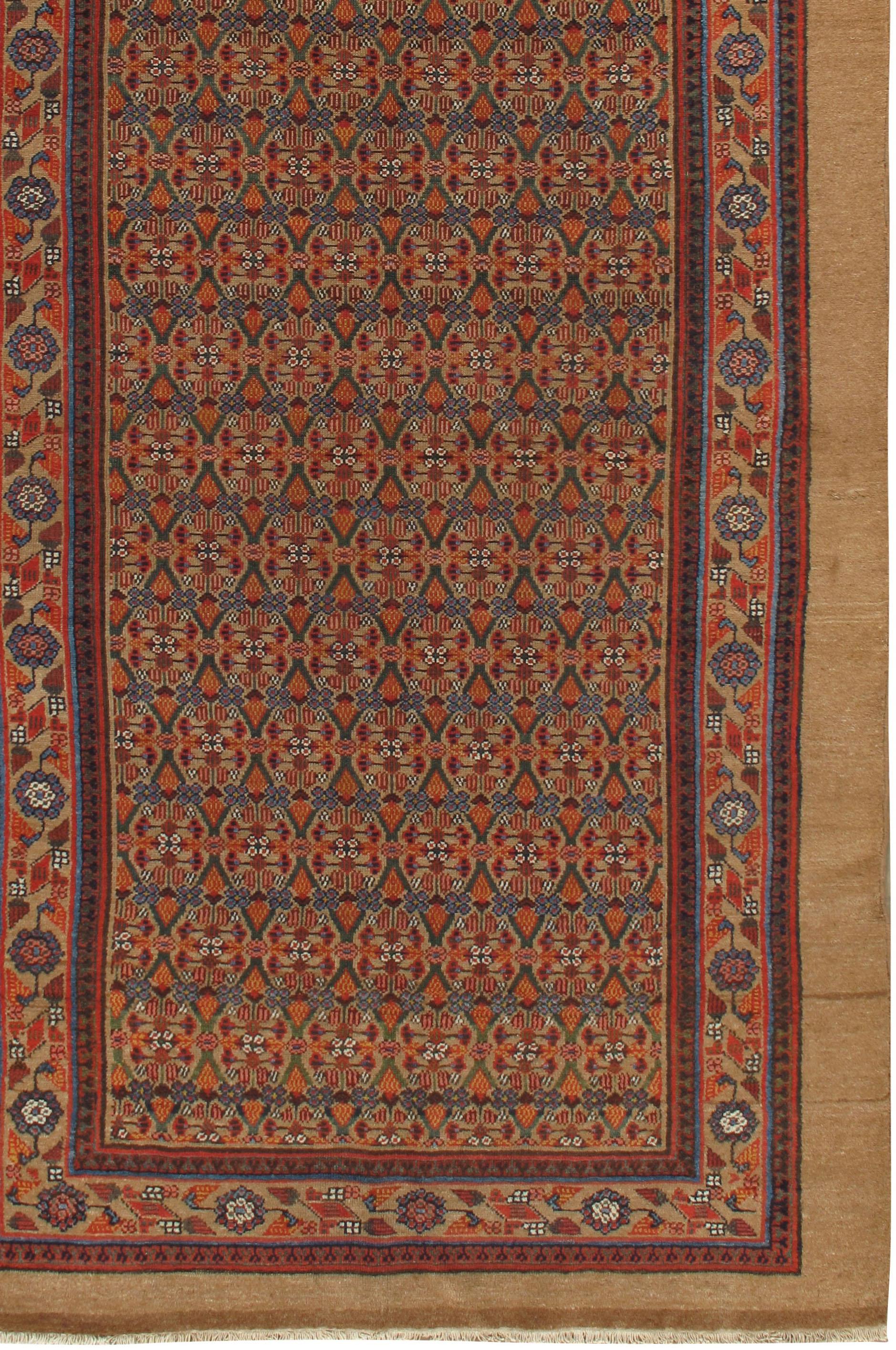 Persiano Antico runner persiano in pelo di cammello Serab, annodato a mano, 1880 circa 5' x 9'7 in vendita
