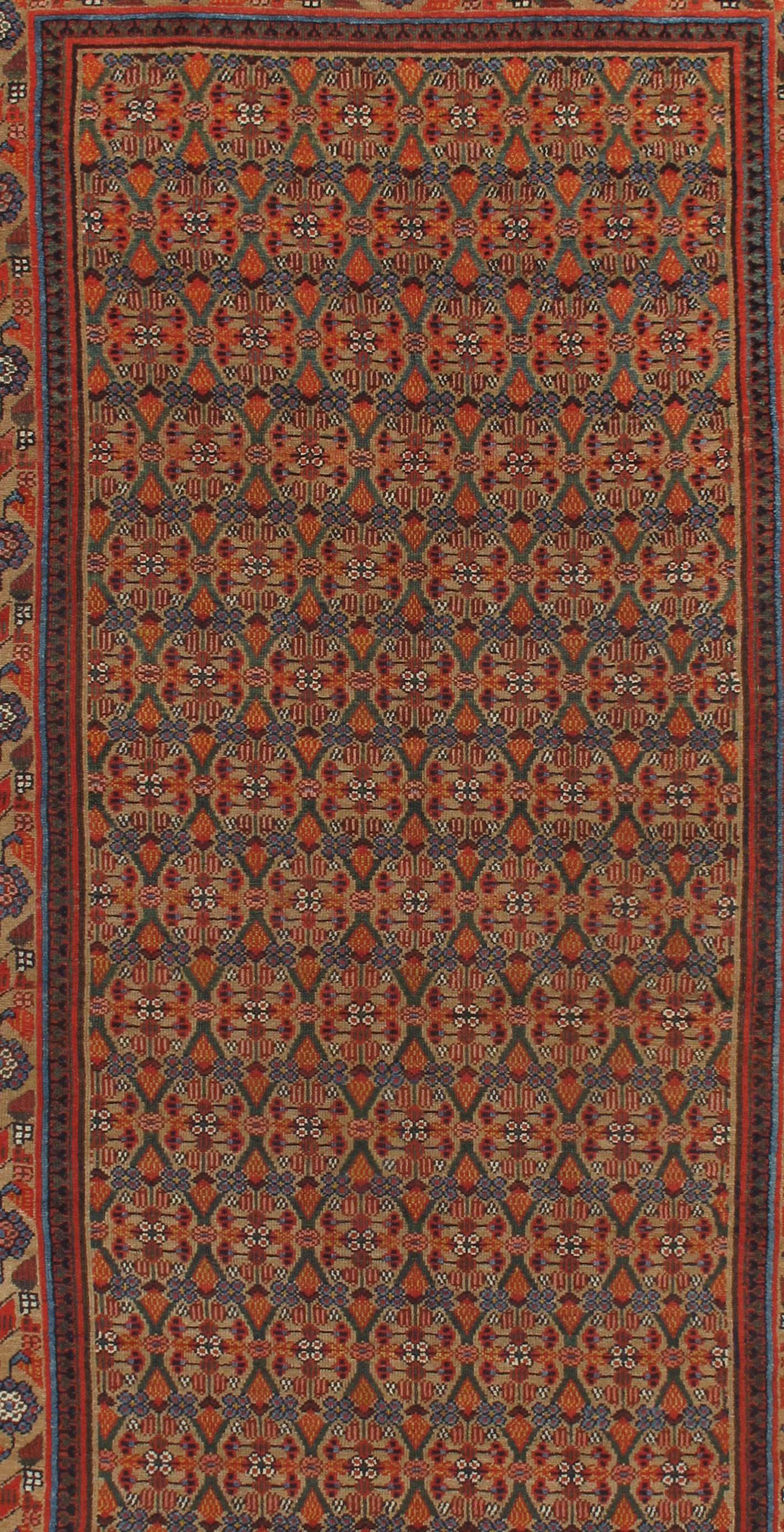 Antigua Alfombra Persa Serab de Pelo de Camello, Anudada a Mano circa 1880 5' x 9'7 Lana en venta