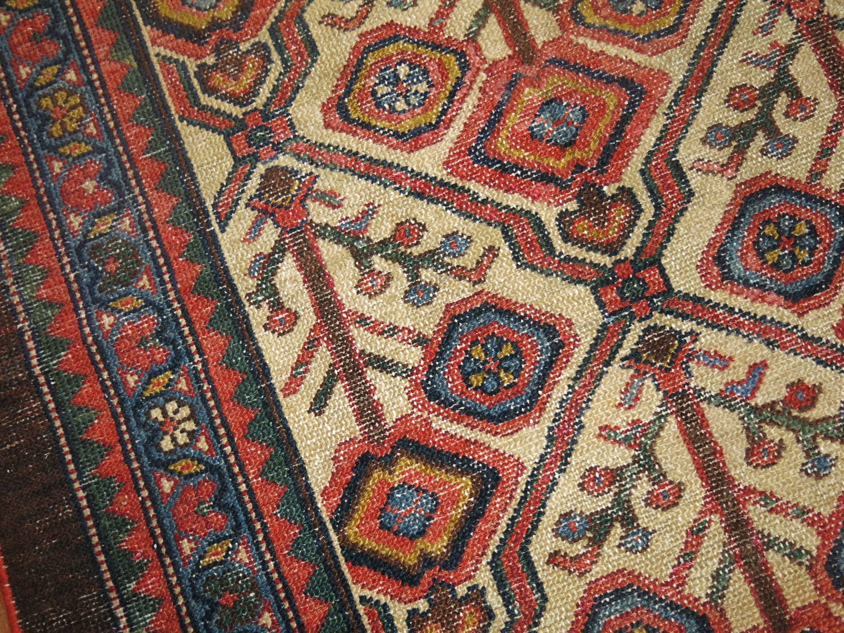 Hand-Woven Antique Persian Serab Decorative Rug Mat