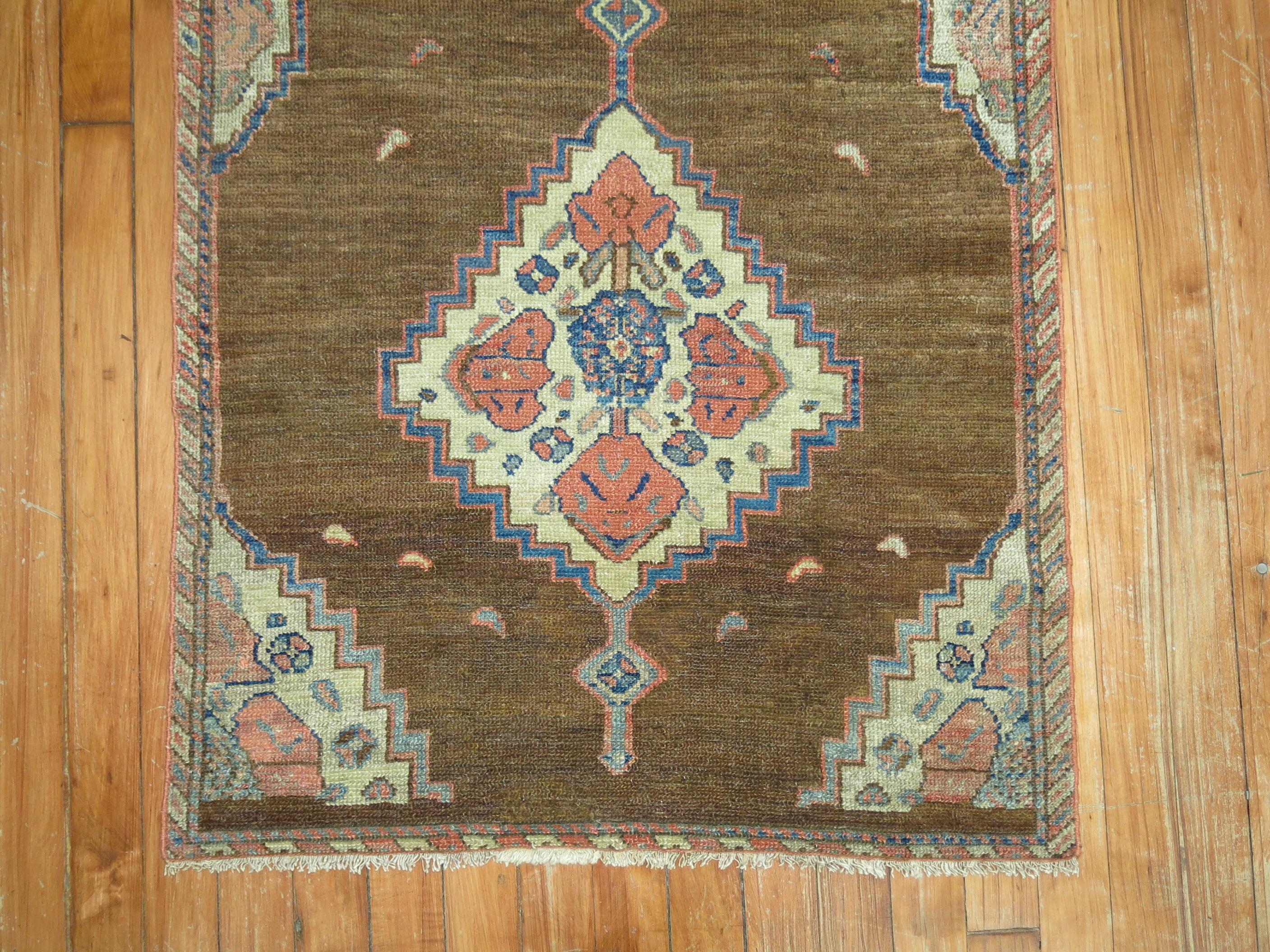 Hand-Woven Antique Persian Serab Decorative Rug Mat For Sale