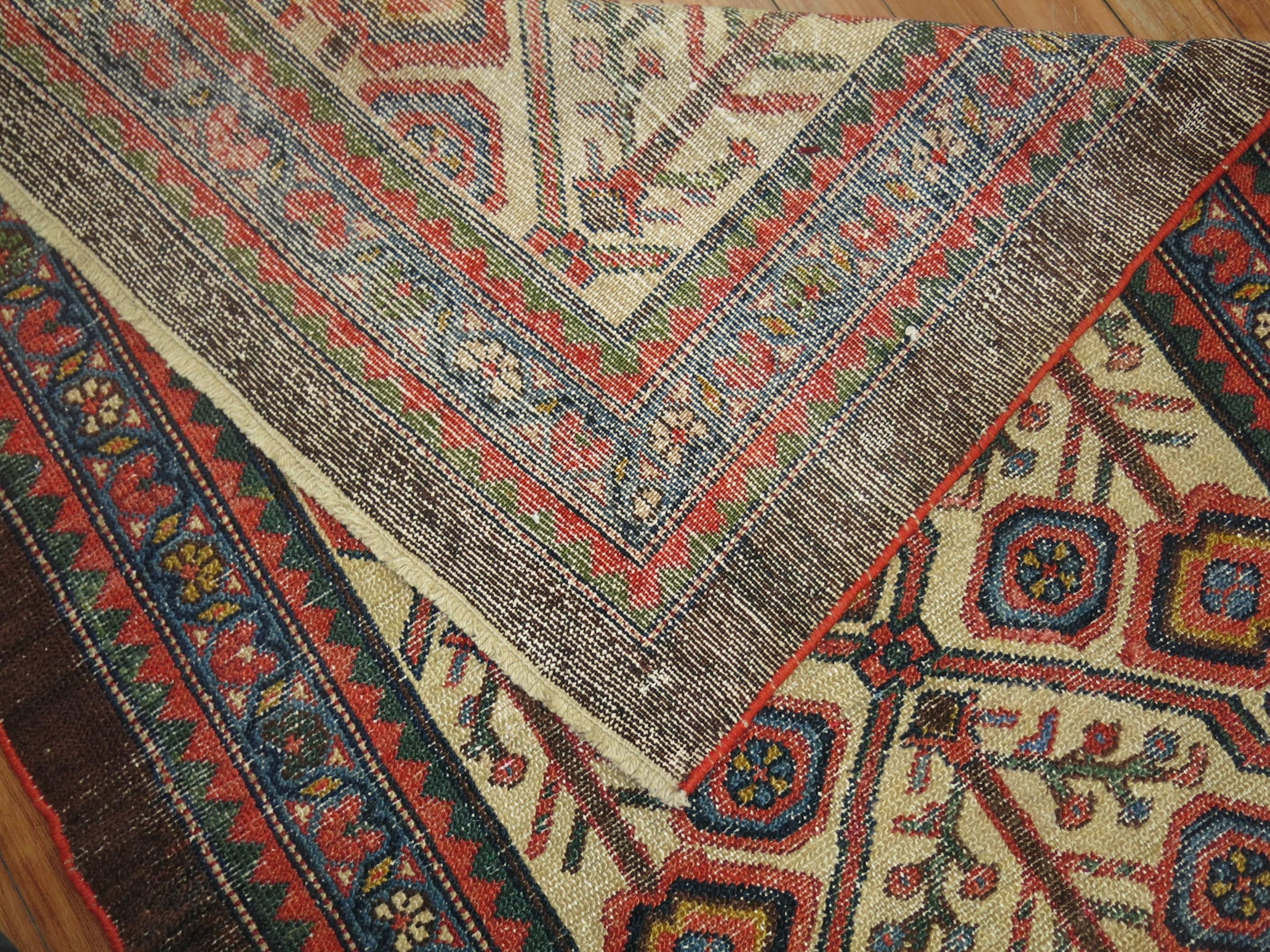 Antique Persian Serab Decorative Rug Mat In Excellent Condition In New York, NY