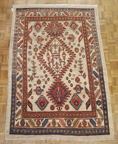 Antique Persian Serab Geometric Design Camel Color Field, Wool