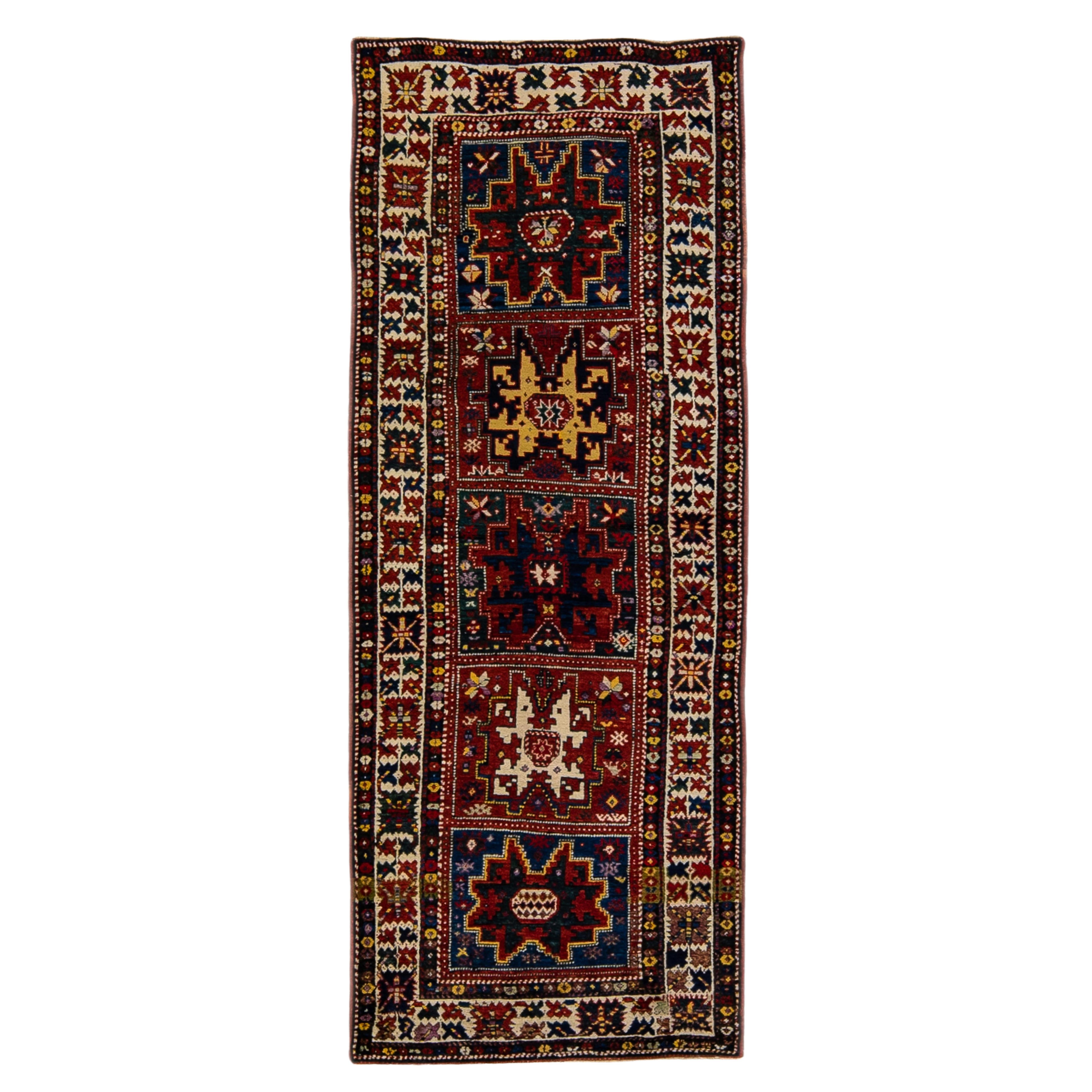 Antique Persian Serab Handmade Allover Designed Red Wool Runner For Sale