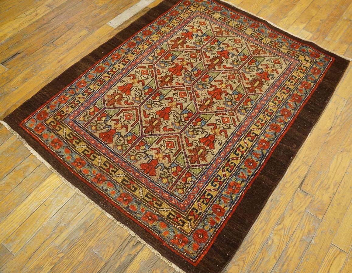 Hand-Knotted 19th Century Persian Serab Rug ( 3'2'' x 3'9'' - 97 x 114 ) For Sale