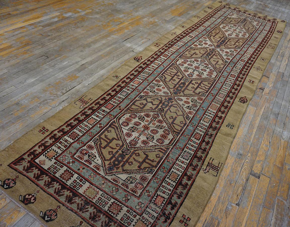 Hand-Knotted Late 19th Century Persian Serab Runner Carpet ( 3'8