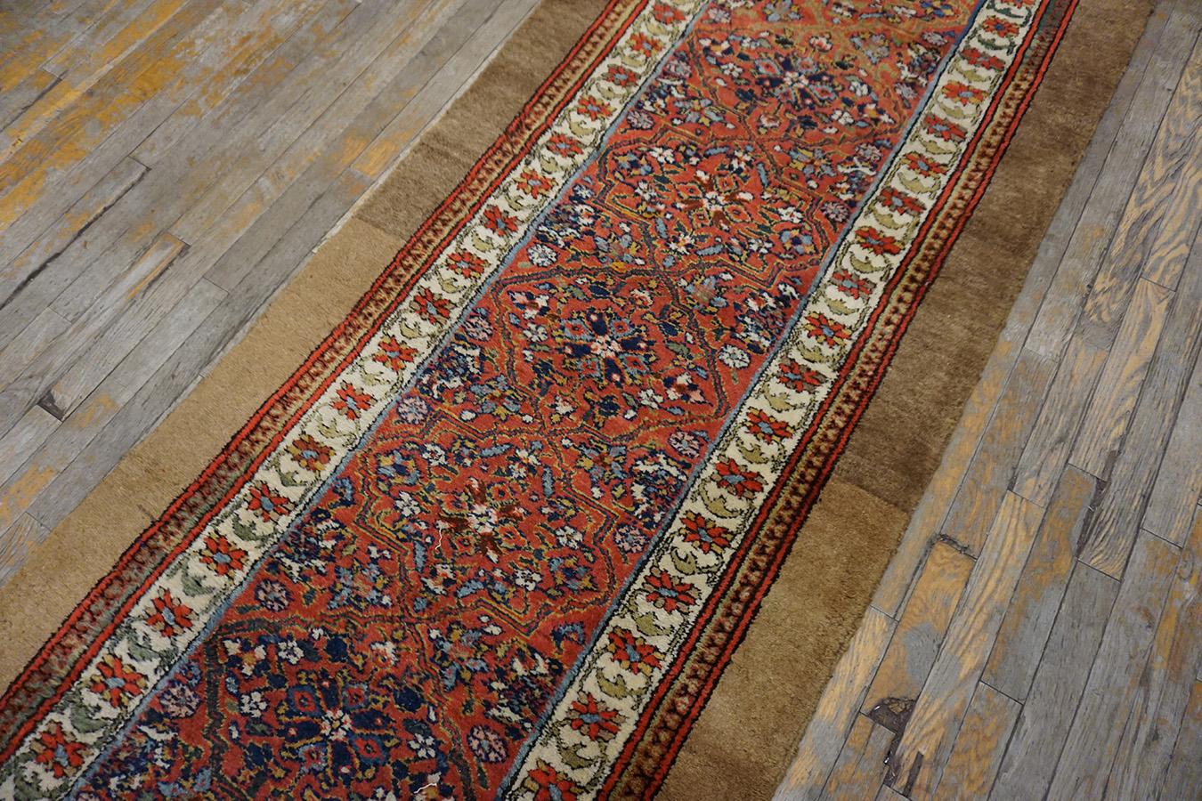 Hand-Knotted 19th Century Persian Serab Runner Carpet ( 3'2