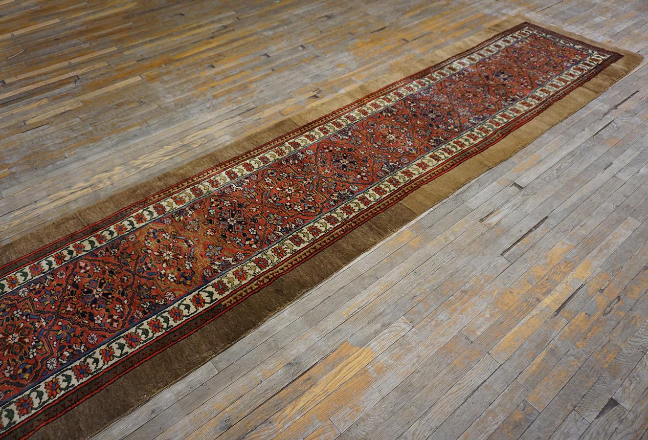 Wool 19th Century Persian Serab Runner Carpet ( 3'2